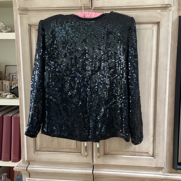 Stenay sequined black top jacket sz PL euc - Picture 5 of 6